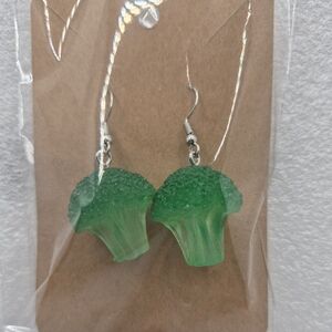 Green Broccoli Dangle Earrings - Women Jewelry